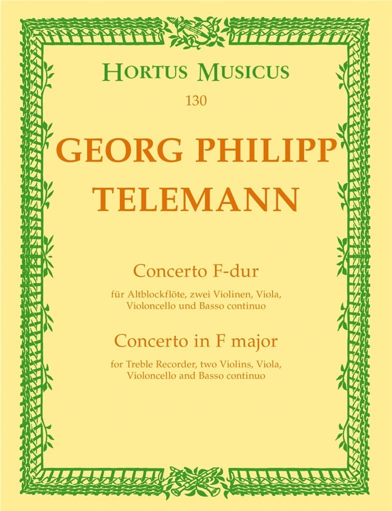 Concerto Treble recorder F maj Full sc